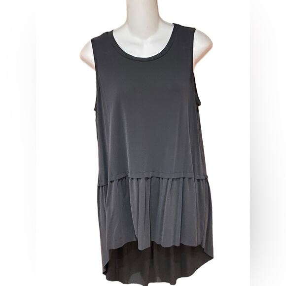 Mod Ref Charcoal Gray Peplum Tank Top Women's Size Medium - Picture 2 of 3